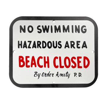 Metal Game Room Sign - Beach Closed